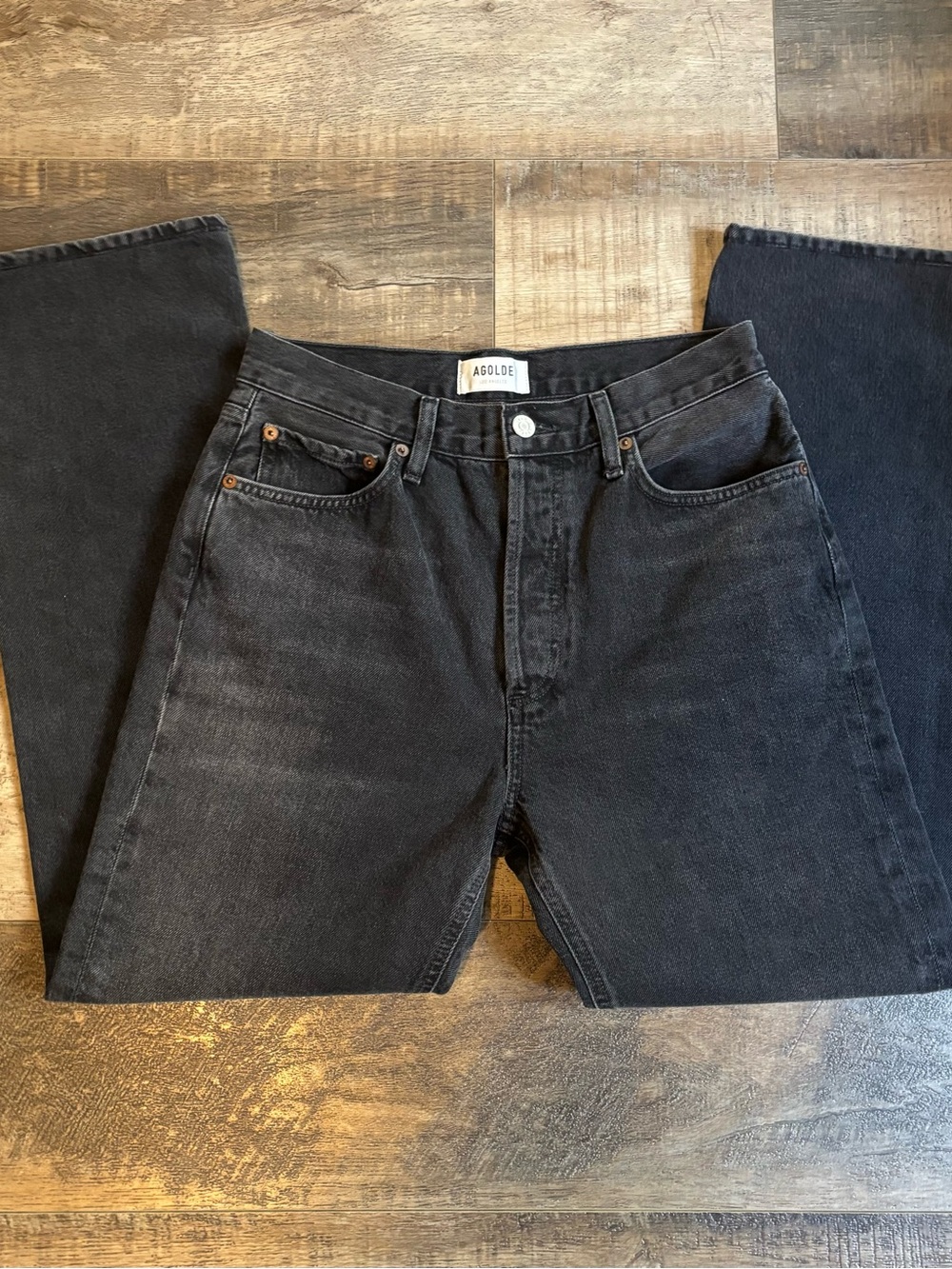 Agolde Women's Black Straight Jeans